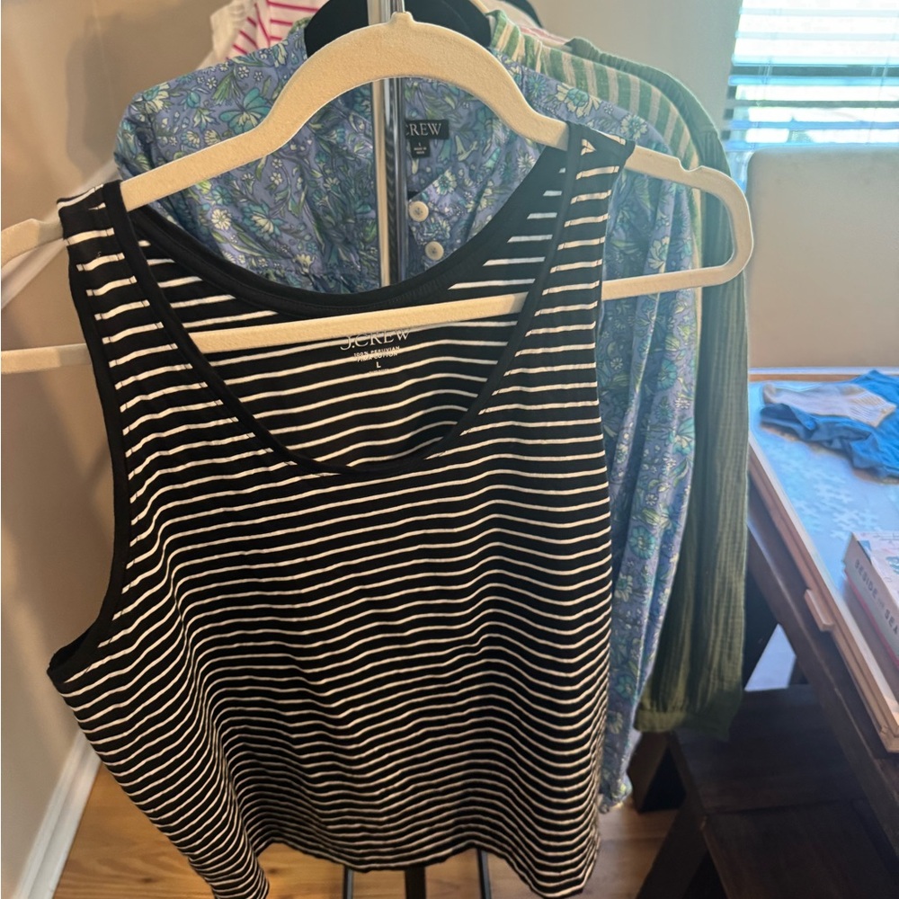 J. Crew Black and White Sleeveless Tank Top